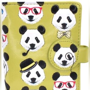Shagwear Small Wallet Premium Vegan Leather Repeat Panda Green Purse Clutch Bag